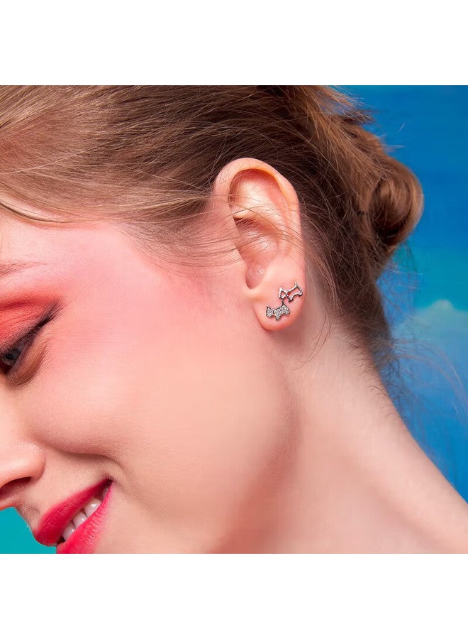 Agatha French Hollow Dog Silver Stud Earrings For Women Best Friend Earrings - Image 2