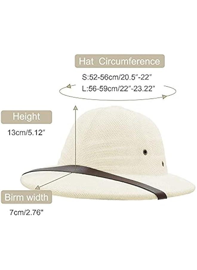 Generic 100% Straw Helmet Pith Sun Hat Summer Men Vietnam War Army Hat Dad Boater Bucket Hats Safari Jungle Miners Cap  - Image 2