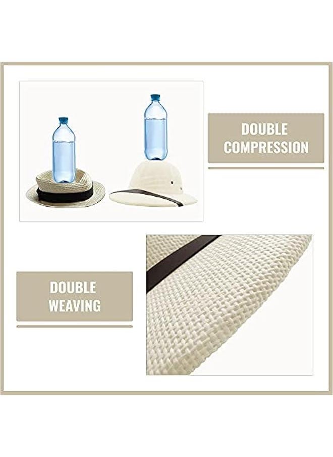 Generic 100% Straw Helmet Pith Sun Hat Summer Men Vietnam War Army Hat Dad Boater Bucket Hats Safari Jungle Miners Cap  - Image 5
