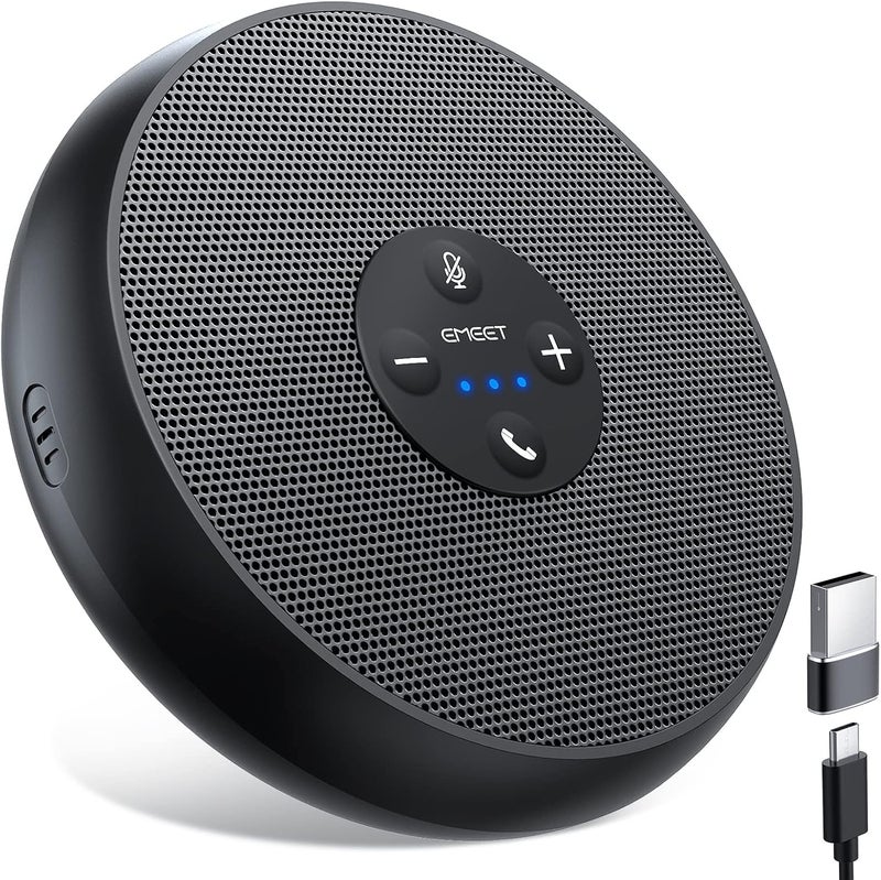 eMeet USB Speakerphone, M1A Zoom Certified AI Mics 360°Voice Pickup USB Type C-A Plug&Play Computer Speakers with Microphone, Fast Mute Noise Reduction Echo Cancellation for 5-8 People for Zoom Teams - Image 1