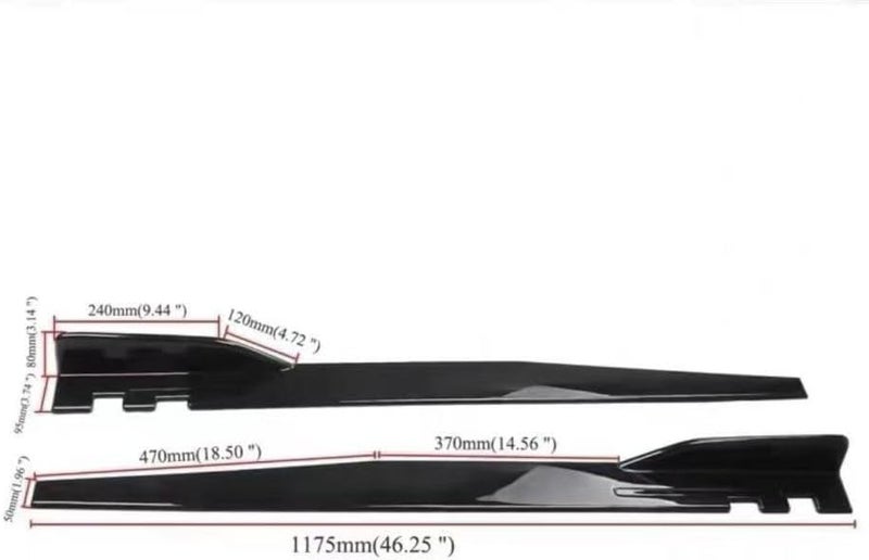 يتناسب كل مناخ 2 قطعة من الحواف الجانبية للسيارة لسيارة أودي A5 سبورت باك 1 (I) 8T I 2009-2016، ألواح الصخور الجانبية، مشتتات الحواف الجانبية، واقي الكانارد، زخرفة مضادة للاصطدام، أسود يتكيف مع الظروف - Image 2
