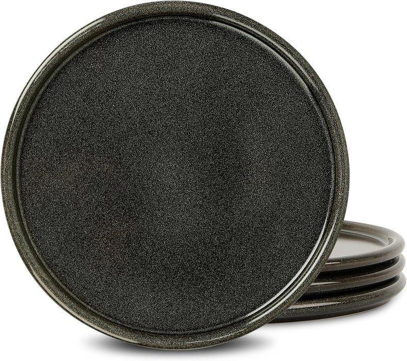 Stone Lain Eden 4Piece Dinner Plate Set Stoneware Charcoal Grey - Image 1