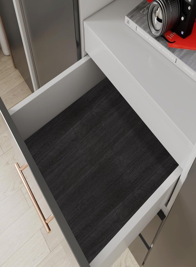 ReWallpaper ورق جدران خشبي أسود من ReWallpaper قابل للتقشير واللصق، ورق جدران مقاوم للماء من الخشب الداكن، ورق جدران لاصق ذاتي اللصق من الفينيل لسطح طاولة المطبخ، مقاس 17.7×78.7 بوصة - Image 2