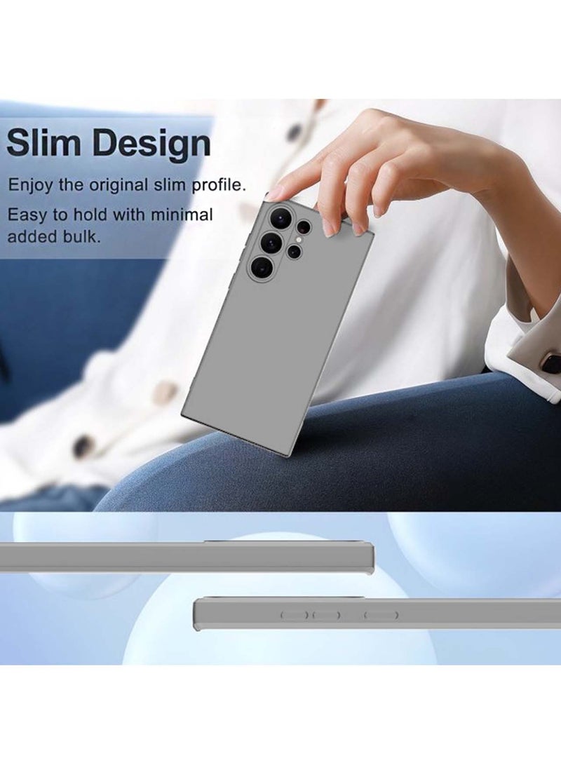 دبليو تيك غطاء حماية من السيليكون السائل الناعم لهاتف سامسونج جالاكسي S26 ألترا 5G 2025 (MCRPSN) - رمادي - Image 4