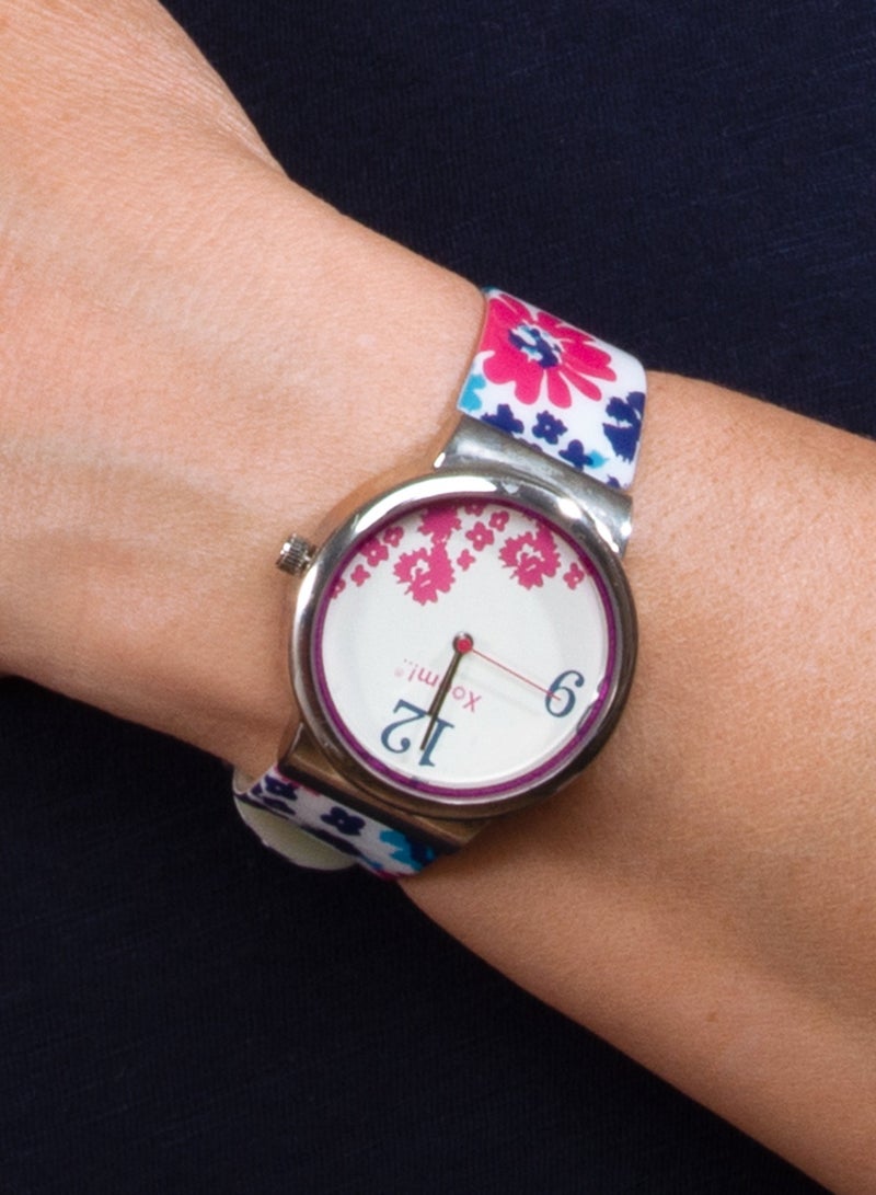 Xoom Women Wristwatch, 3 ATM Waterproof, Stainless Steel, Silicon Strap - Image 2