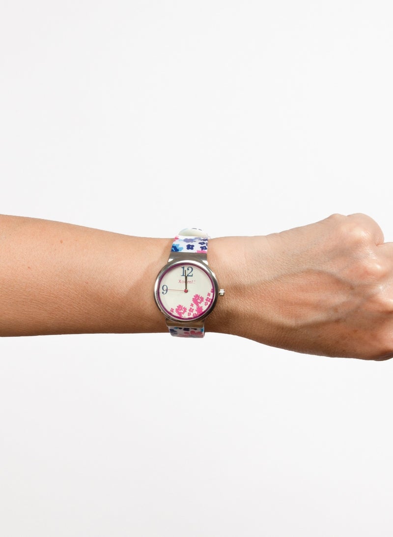 Xoom Women Wristwatch, 3 ATM Waterproof, Stainless Steel, Silicon Strap - Image 3