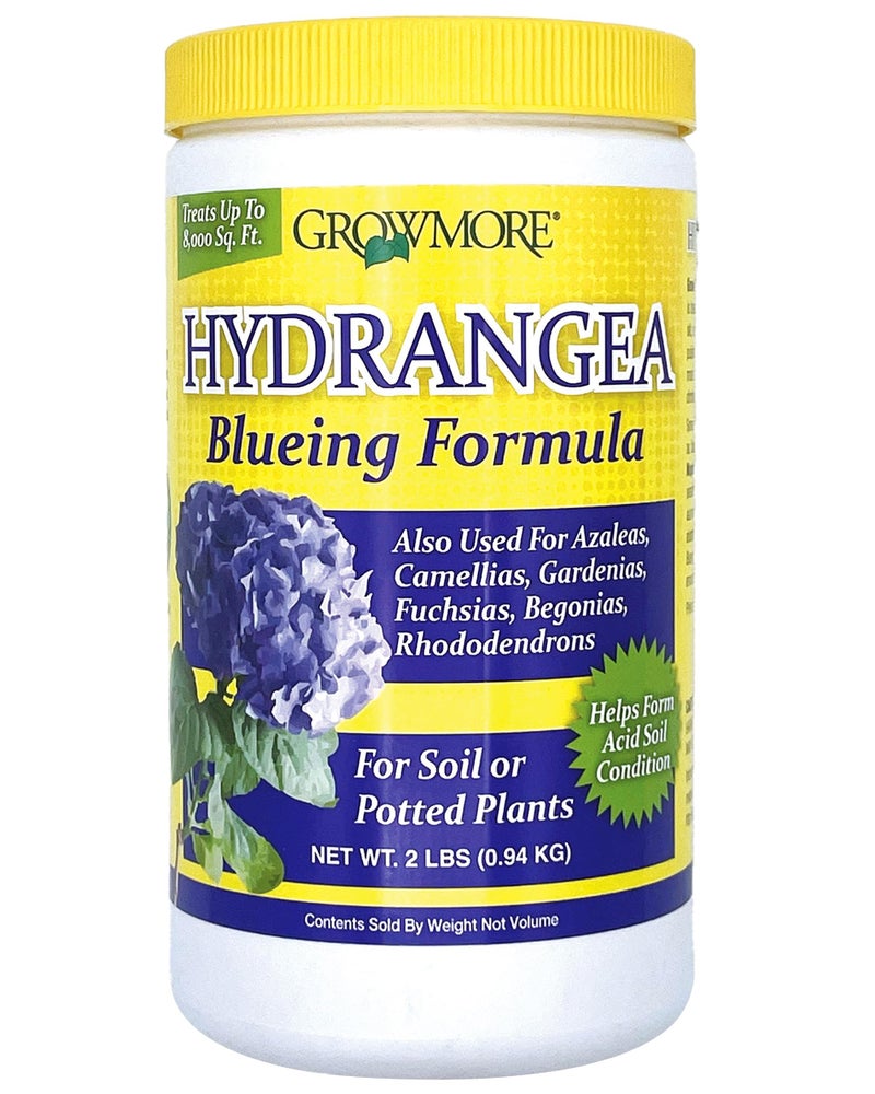 Grow More Hydrangea Blueing Formula - 2lbs of USA-Made Soil Acidifier for Hydrangeas, Azaleas, Gardenias, & Many More - Contains Aluminum Sulfate That Enhances Color Change for Soil and Potted Plants - Image 1