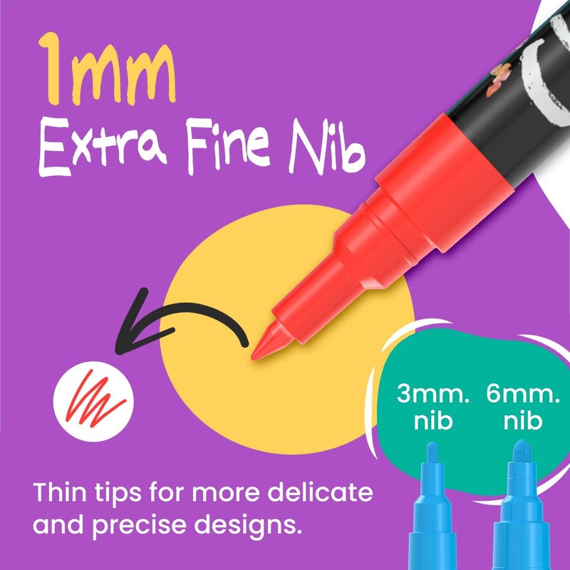 Chalkola Extra Fine Tip Liquid Chalk Markers (10 Pack) with Gold & Silver - Dry Erase Marker Pens for Blackboard, Windows, Chalkboard Signs, Bistro - 1mm Tip - Image 3