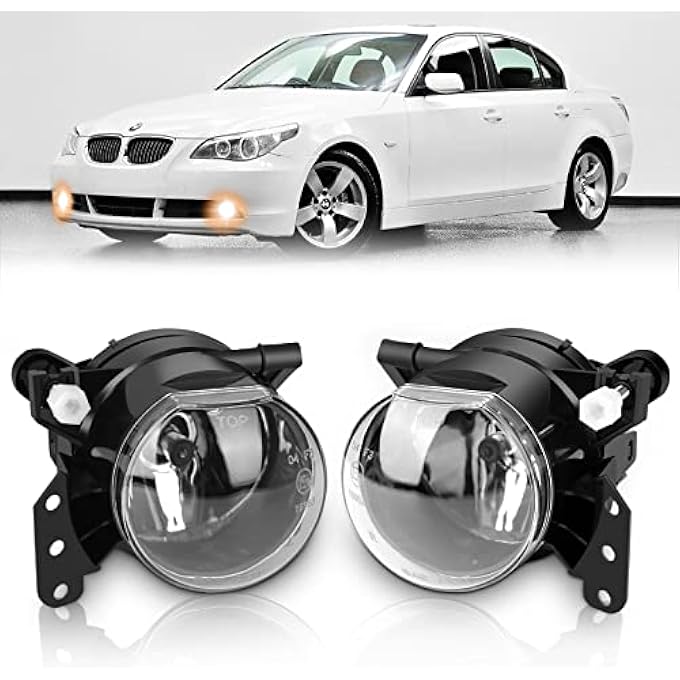 TangMiGe Fog Lights Compatible With Bmw E60 E61 525I 525Xi 530I 530Xi 545I 550I  E46 325Ci 330Ci  E90 E91 325I 325Xi 328I 328Xi 330I 330Xi 335D 335I 335Xi  E63 E64 645Ci 650I E83 X3 M3 3 5 6 Serie - Image 1