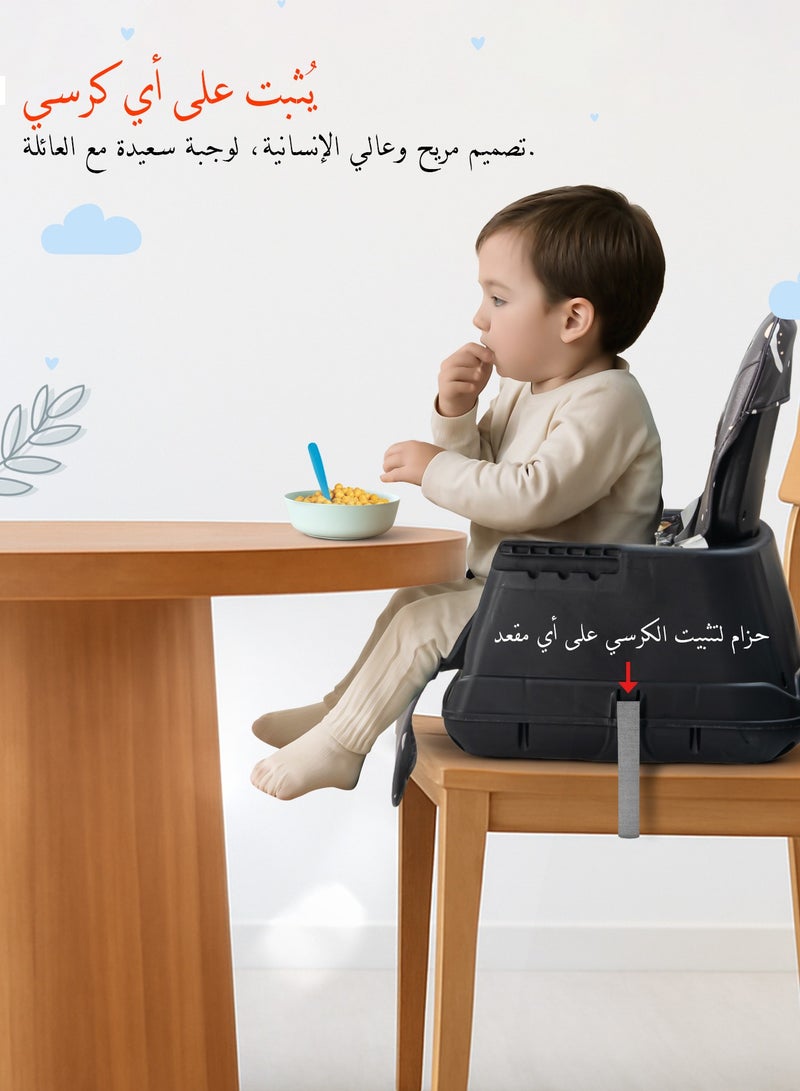 بيبي كرسي طعام مرتفع للأطفال 7 في 1 قابل للتحويل من Nuvella مع ارتفاع قابل للتعديل ومسند للقدمين وكرسي طعام للأطفال الصغار ومقعد معزز مع صينية طعام وعجلات وحزام أمان وكرسي طعام مرتفع للأطفال الصغار من عمر 6 أشهر إلى 4 سنوات باللون الأسود - Image 4