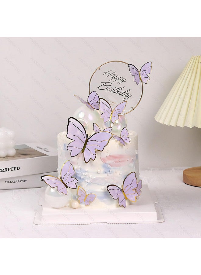 AUOCATTAIL 20 Pcs Butterfly Cake Topper 3D Pink & Purple Butterfly Cupcake Topper for Girls Women Happy Birthday Cake Wedding Party Food Decorations Supplies - Image 2