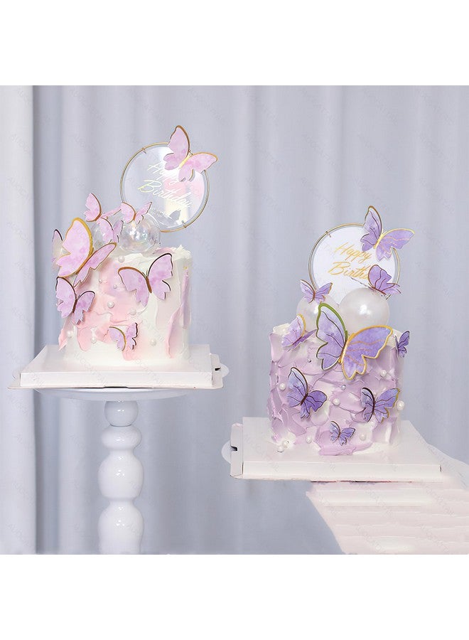 AUOCATTAIL 20 Pcs Butterfly Cake Topper 3D Pink & Purple Butterfly Cupcake Topper for Girls Women Happy Birthday Cake Wedding Party Food Decorations Supplies - Image 5