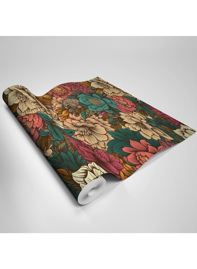 general PVC Vintage Plant Waterproof Self-Adhesive Multi-Purpose Wall Sticker Kitchen And Living Room Self-Adhesive Wallpaper Waterproof And Moisture-Proof - Image 1