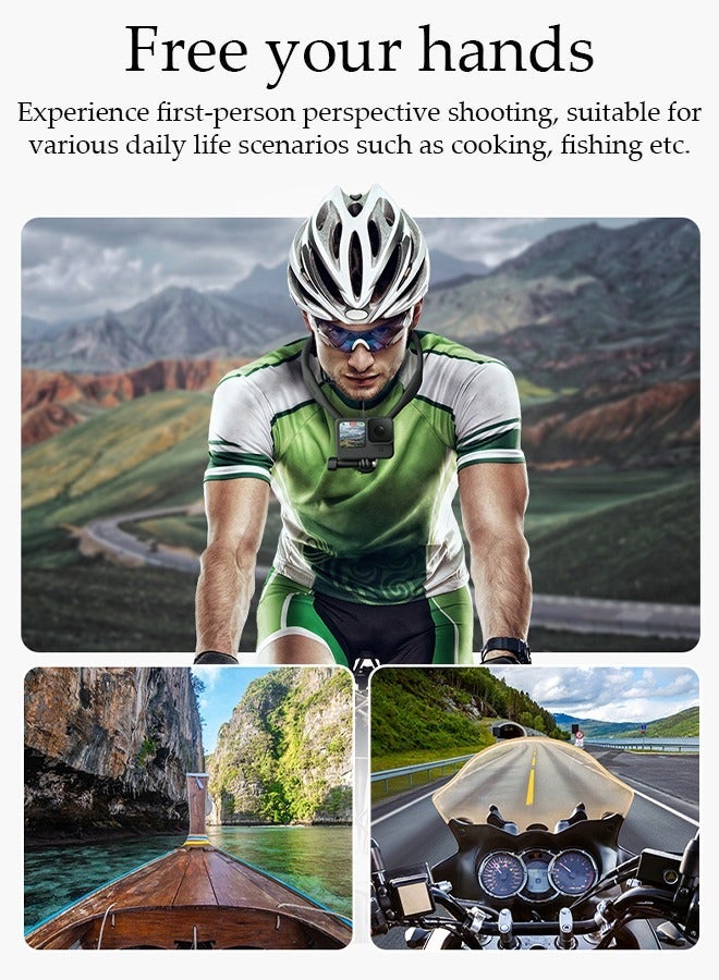 DUNISO Magnetic Neck Selfie Holder for Phone GoPro Video Vlog Necklace Collar Holder Hand Free Phone Neck Holder Chest Shoulder Body Strap Mount for Go Pro iPhone Android - Image 3