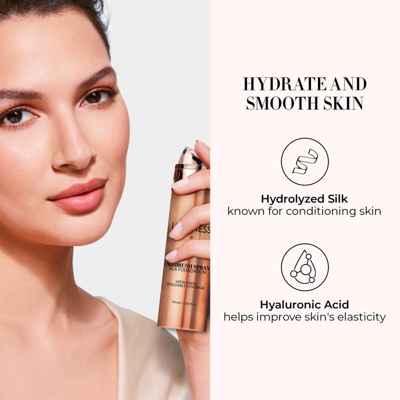 LUMINESS Silk Airbrush Spray Foundation - Full Coverage Foundation - Formula Hydrates & Moisturizes with Hyaluronic Acid, Aloe Vera & Hydrolyzed Silk (Shade - Deep Dark) - Image 3