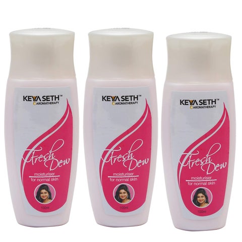 KEYA SETH AROMATHERAPY DEVICE OF DROP Fresh Dew Moisturizer for Normal Skin by Keya Seth Aromatherapy Combo Pack of 3 100mlX3