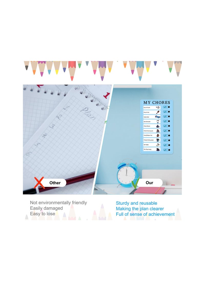 MarlaMall - 2 Pieces Memo Plastic Board Routine Chore Chart for Kids - Image 1