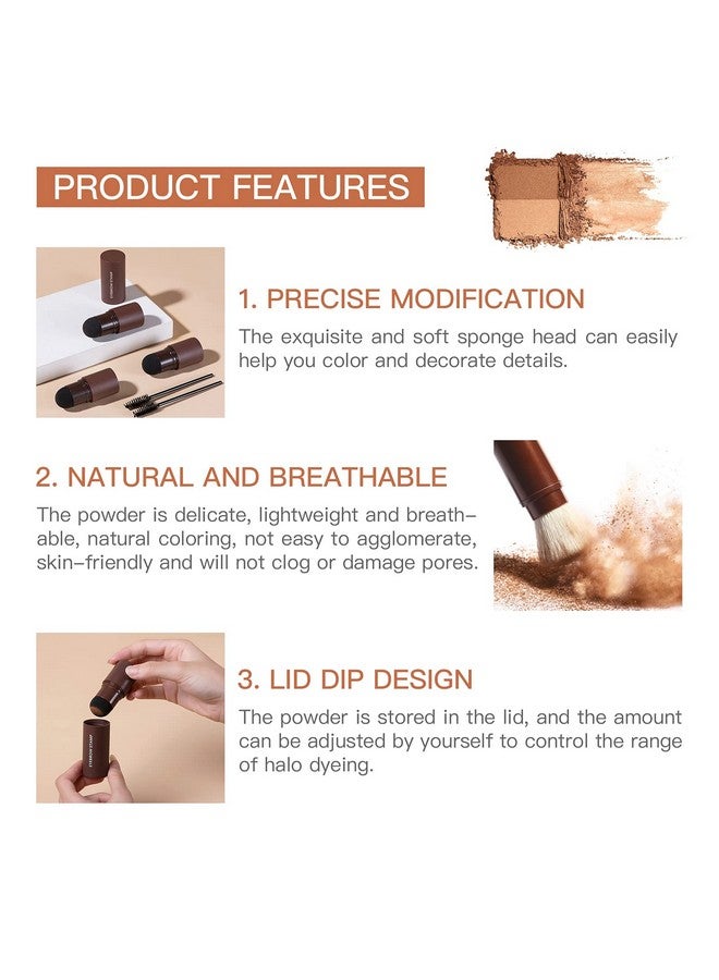 LOKFAR Eye Brow Stamp Stencil Kit Waterproof Brow Stamp Shaping Kit Eyebrow Definer Eyebrow Filling Powder Stamp Women Makeup Tools With 10 Reusable Eyebrow Stencils 2 Eyebrow Brushes (Light Brown) - Image 5