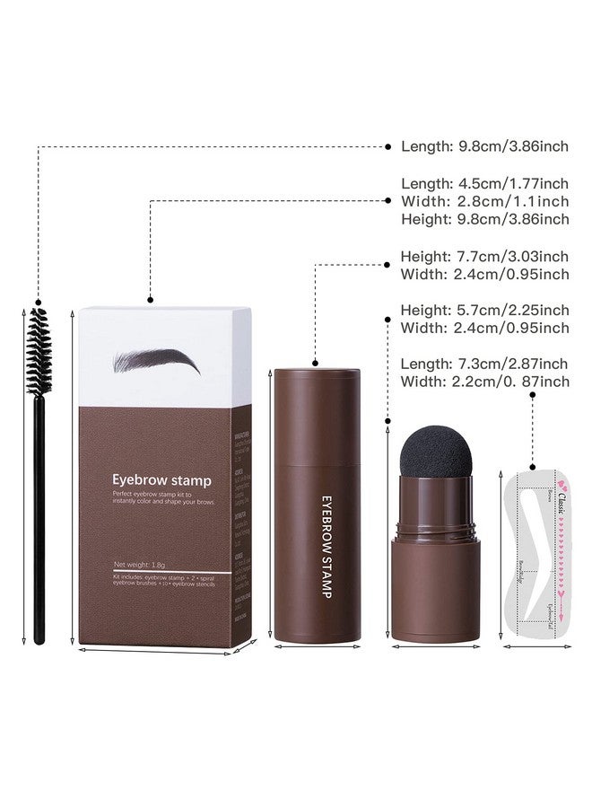 LOKFAR Eye Brow Stamp Stencil Kit Waterproof Brow Stamp Shaping Kit Eyebrow Definer Eyebrow Filling Powder Stamp Women Makeup Tools With 10 Reusable Eyebrow Stencils 2 Eyebrow Brushes (Light Brown) - Image 3
