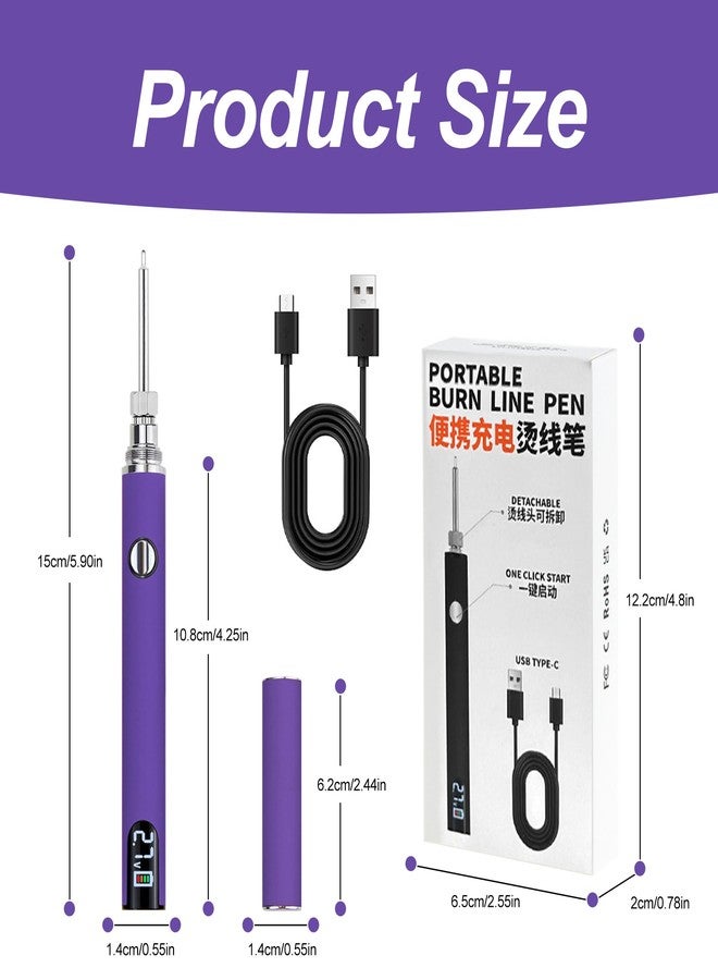 YOUNEEDFUL Rechargeable Thread Burner kit，Knitting & Beading Thread Burning Tool，For Leather Craft,Sewing,Weaving And Stringing, Beading,Wooden Board Hot Stamping,Molten Wax Carving. (Purple) - Image 5