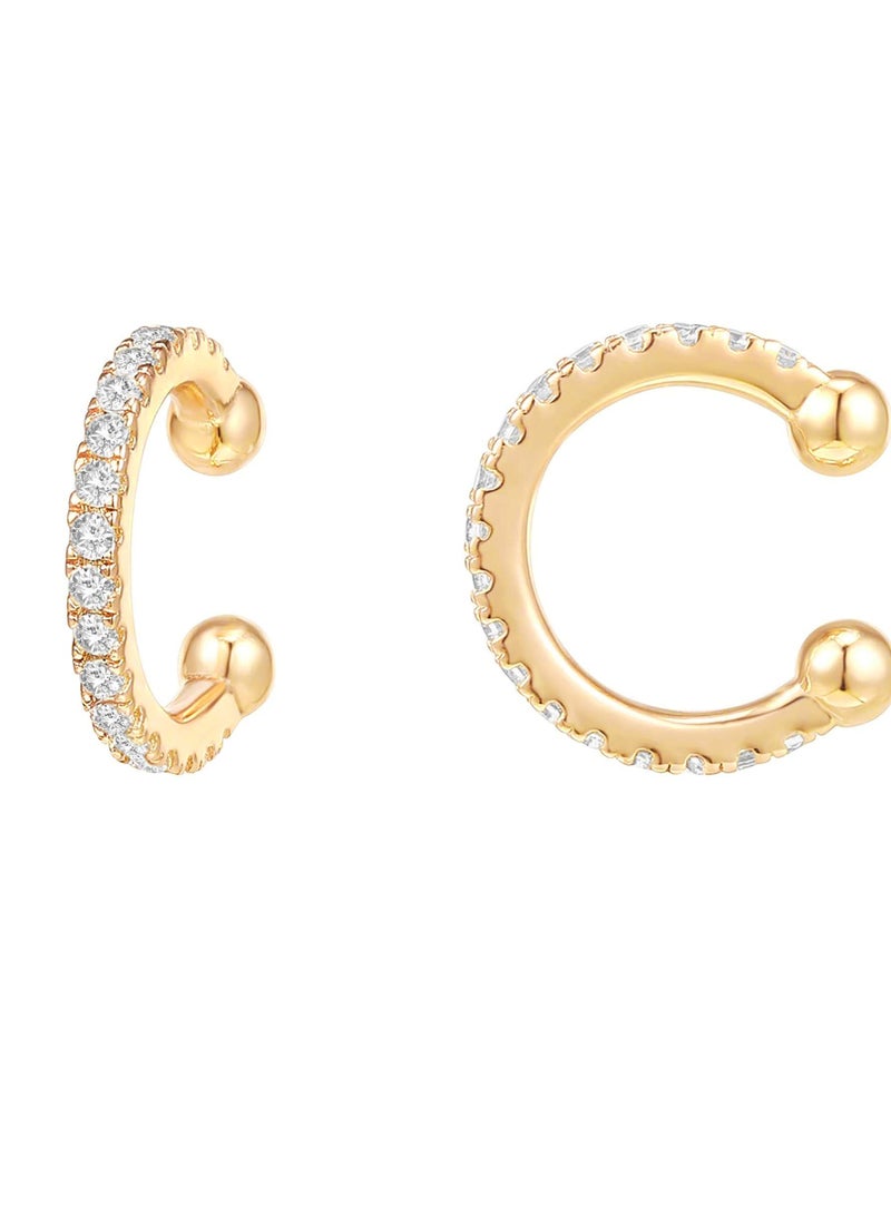 KASTWAVE Ear Pods Clip 925 Sterling Silver Cubic Zirconia Sparkling Round Huggie Ear Cuff Earrings for Women Non Pierced Ear Pods Clip on Earrings - Image 1