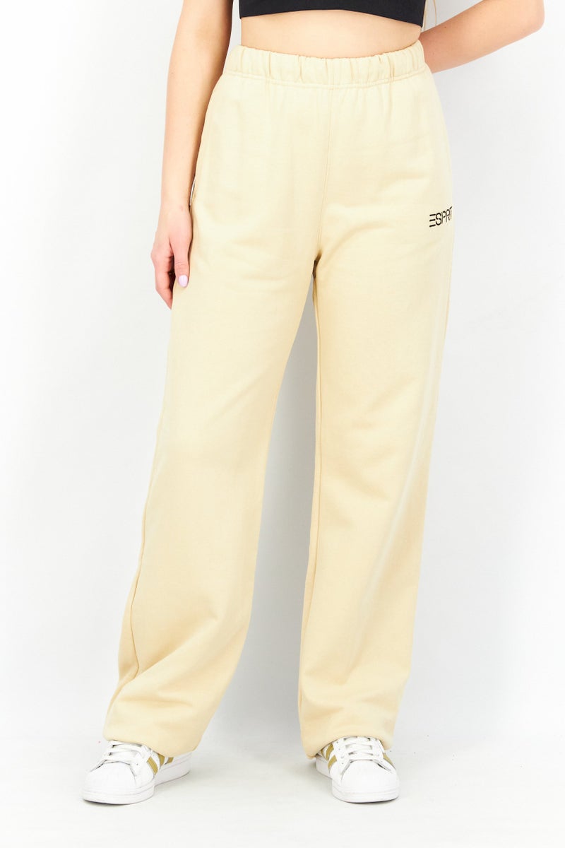 ESPRIT Women Regular Leg Embroidered Sweatpants, Khaki  - Image 1