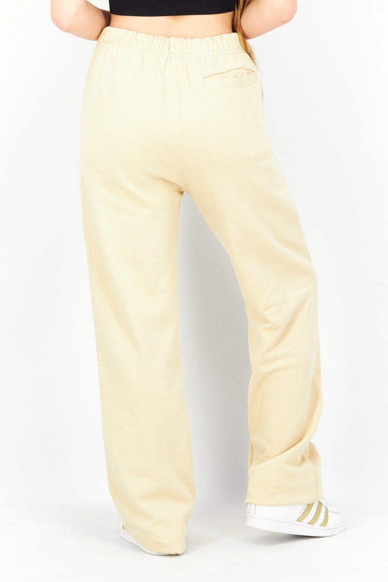 ESPRIT Women Regular Leg Embroidered Sweatpants, Khaki - Image 4