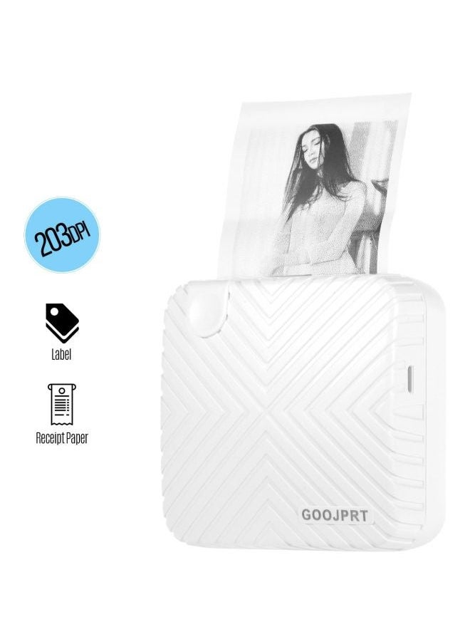NIBEMINENT Pocket Bluetooth Mini Printer White  - Image 3
