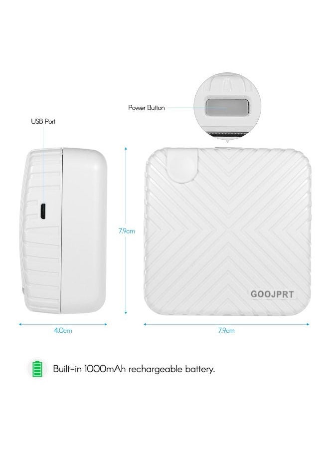 NIBEMINENT Pocket Bluetooth Mini Printer White  - Image 4