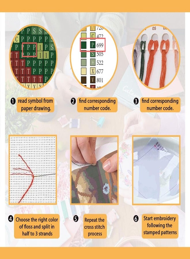 FREEBLOSS Cross Stitch Kit Highland Cattle Stamped Cross Stitch Kit Cross Stitch Wall Hanging for Adults with Instructions Pure Cotton Cloth Cross Stitch for Beginnrs 15.7 * 19.7'' No Frame - Image 4