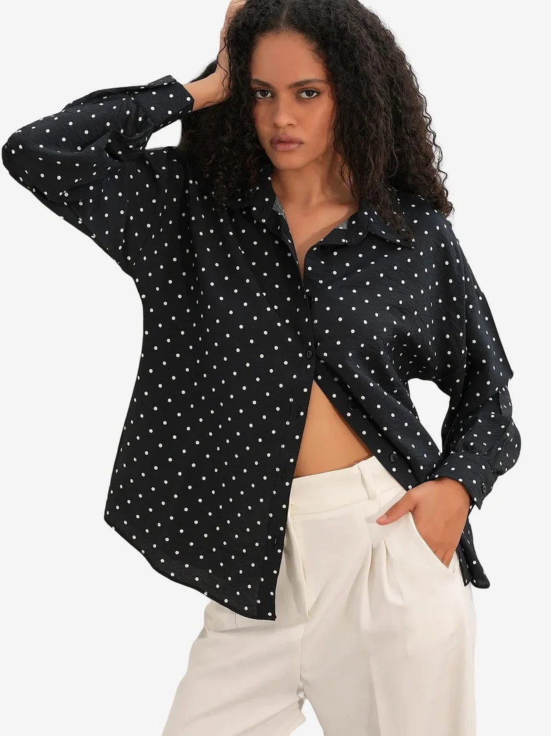BDART Oversized Polka Dot Crepe Shirt