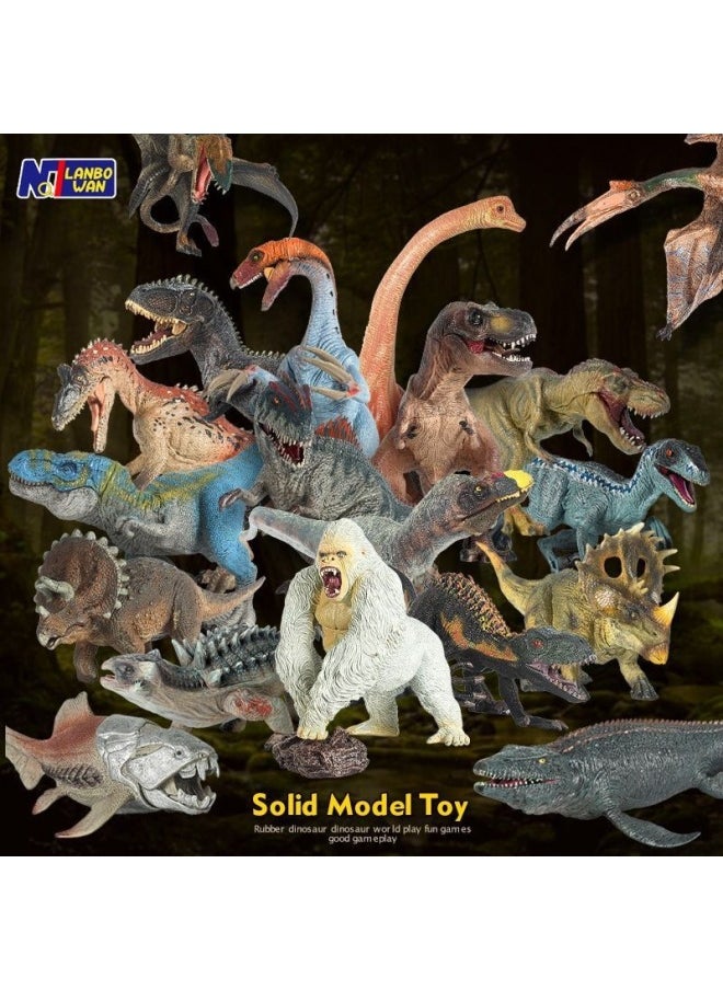 null - Boy's Solid Dinosaur Toy Tyrannite Tyrannosaurus Raptor Simulation Animal Model Jurassic Children's Gift-Color:Brown Beef Dragon - Image 1