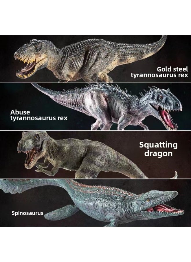 null - Boy's Solid Dinosaur Toy Tyrannite Tyrannosaurus Raptor Simulation Animal Model Jurassic Children's Gift-Color:Brown Beef Dragon - Image 1