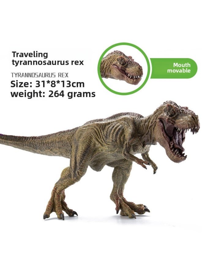 null - Boy's Solid Dinosaur Toy Tyrannite Tyrannosaurus Raptor Simulation Animal Model Jurassic Children's Gift-Color:Brown Beef Dragon - Image 1