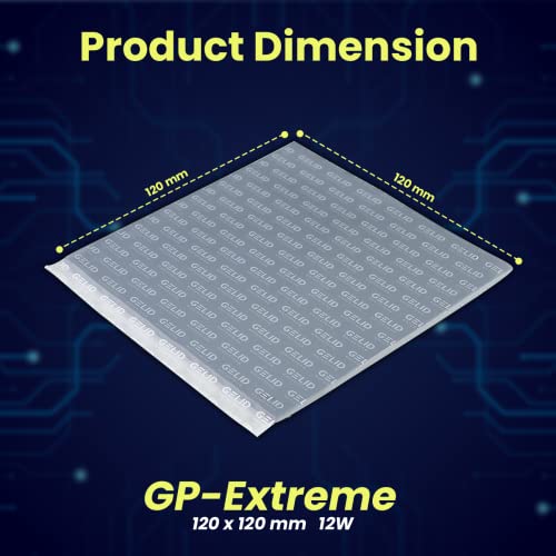 Gelid Solutions GP-Extreme 12W-Thermal Pad 120x120 Excellent Heat Conduction, Ideal Gap Filler. Easy Installation (120x120x0.5) - Image 2