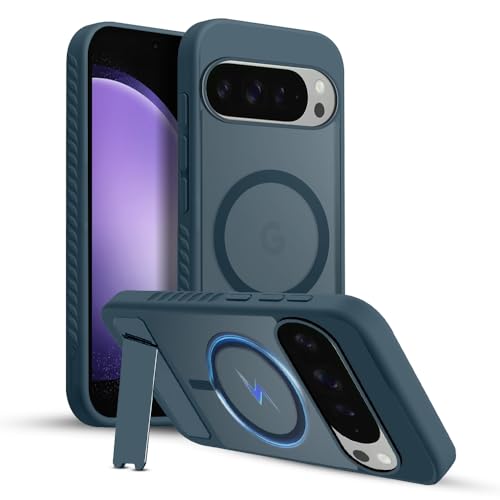 KARWAN®Ultra Hybrid Matte Back Cover Case Compatible with Stand Magnetic for Google Pixel 9 Pro | Mag-Safe Wireless Charging | Camera Bump Protection -(Blue) - Image 1