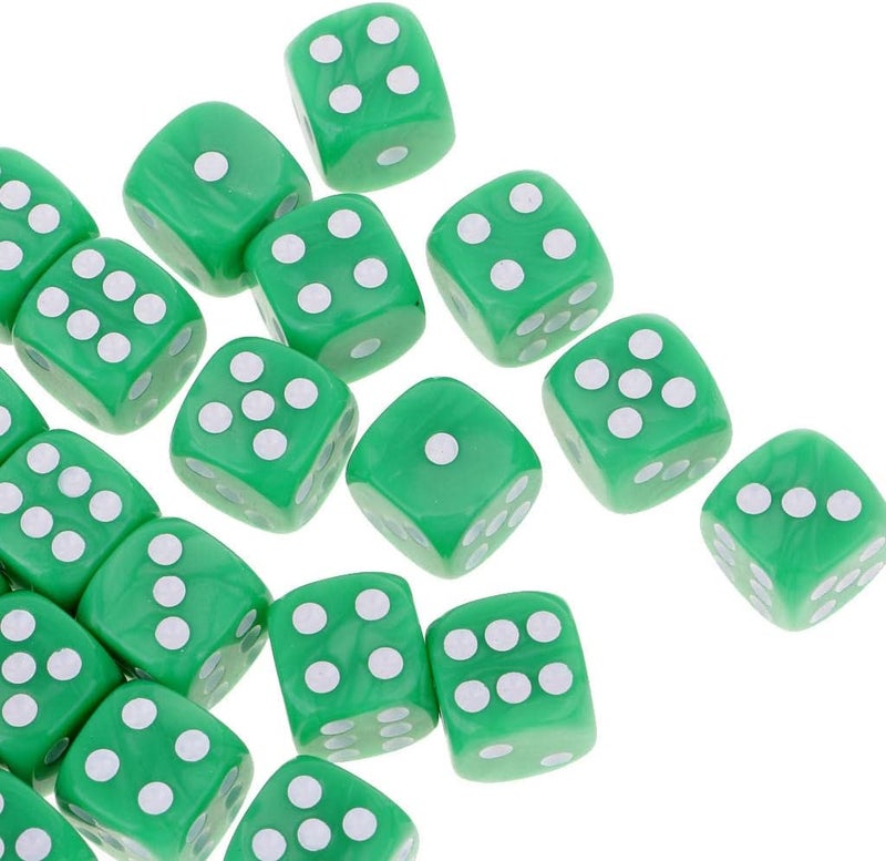 klarako Set of 50 Transparent D6 Six sided Dice  Green - Image 2