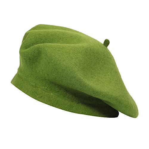 ZLYC Wool Beret Hat Classic Solid Color French Beret for Women (Army Green) - Image 4