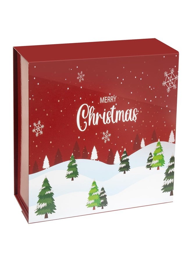 CHARMGIFTBOX Christmas Gift Boxes with Lids, 9x7x3.5 Inches Luxury Xmas Eve Gift Box, Collapsible Red Gift Boxes with Magnetic Closure for Presents Wrapping Gifts - Image 1