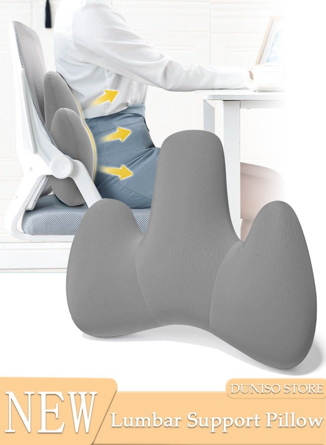 DUNISO Lumbar Support Pillow Seat Cushion for Office Chair Pressure Relief Sciatica & Tailbone Pain Relief Memory Foam Firm Coccyx Pad for Long Sitting, for Office Chair, Gaming Chair and Car Seat  - Image 1
