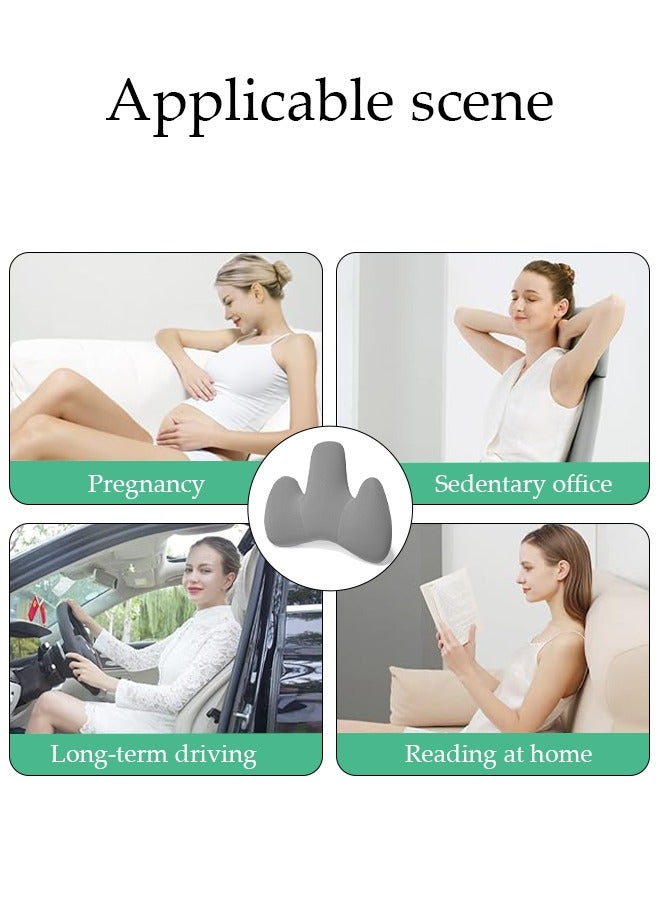 DUNISO Lumbar Support Pillow Seat Cushion for Office Chair Pressure Relief Sciatica & Tailbone Pain Relief Memory Foam Firm Coccyx Pad for Long Sitting, for Office Chair, Gaming Chair and Car Seat  - Image 3