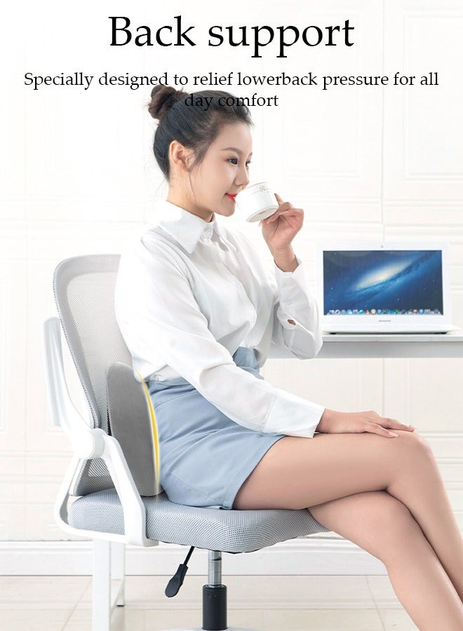 DUNISO Lumbar Support Pillow Seat Cushion for Office Chair Pressure Relief Sciatica & Tailbone Pain Relief Memory Foam Firm Coccyx Pad for Long Sitting, for Office Chair, Gaming Chair and Car Seat  - Image 5