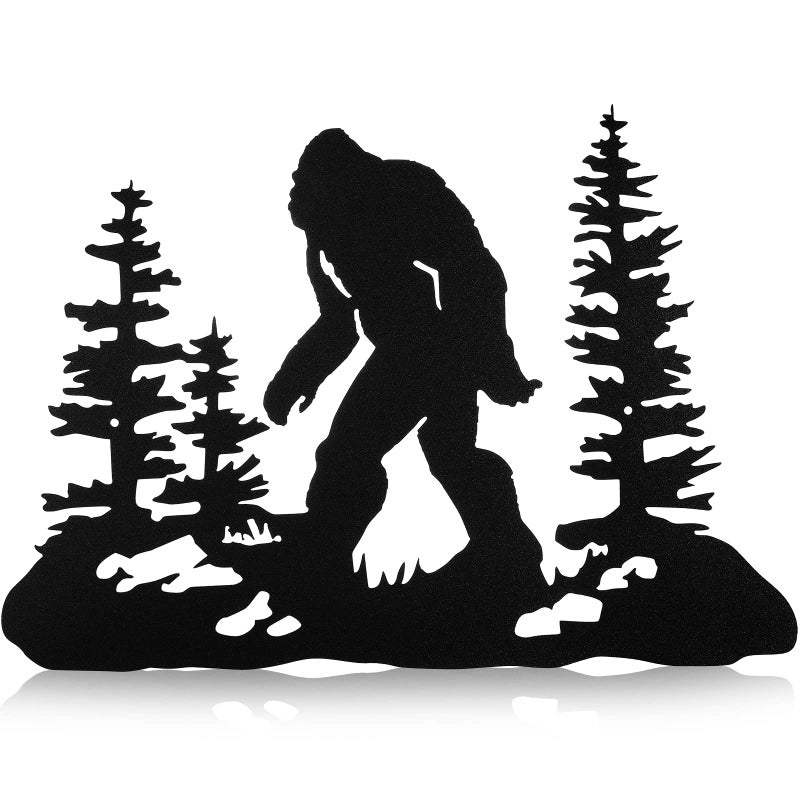 Demissle Sasquatch Wall Decor Bigfoot Statues for Yard 157 x 11 Sasquatch Statues Bigfoot Metal Wall Art Big Foot Gifts for Yard Hanging Garage Garden Decor Outdoor IndoorBlack
