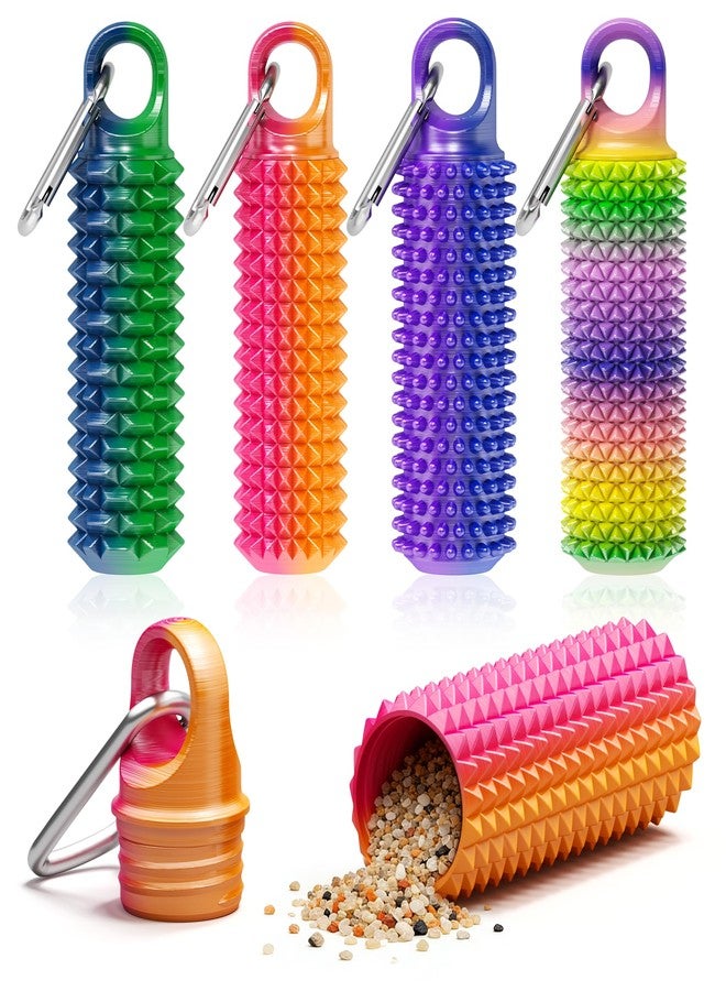 Omilly 4 Pack Little Ouchies Pain Fidget Toy with Adjustable Weight & Carabiner, 3D Printed Spiky Sensory Keychain for Anxiety Relief and Focus - Portable Stress Relief Tool for Adults, Teens, Skin Picking - Image 1