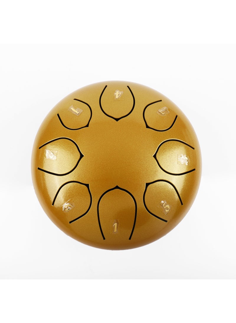 Generic 6-inch 8-Tone Steel Tongue Drum Red Gold 
