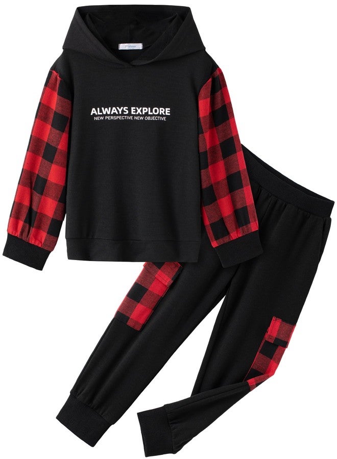 Arshiner Boys Letter Printed Hoodie Sweatshirt Tops+Sweatpants Baby Boys 2PCS Outfits Set Size 6 - Image 1