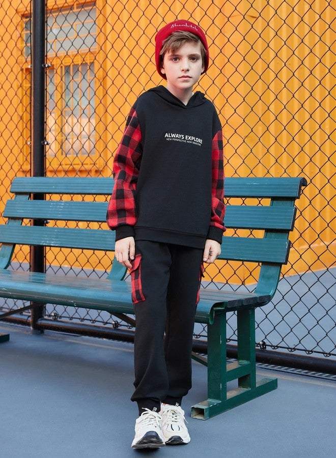 Arshiner Boys Letter Printed Hoodie Sweatshirt Tops+Sweatpants Baby Boys 2PCS Outfits Set Size 6 - Image 2