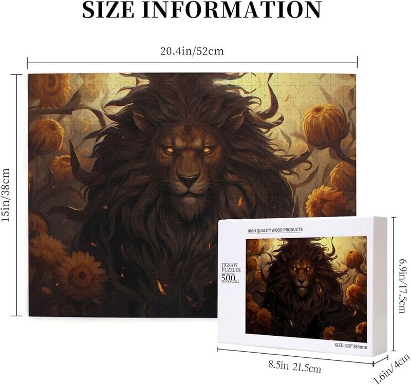 لغز الأسد في الزهرة 500 قطعة للكبار 20.4 × 15 ديكور منزلي - Image 5