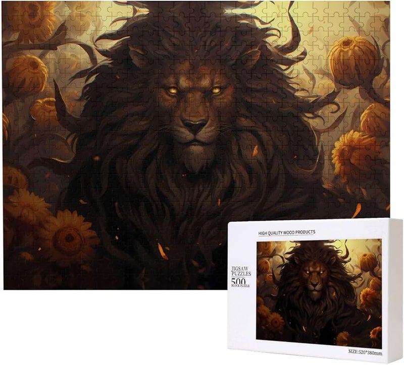 لغز الأسد في الزهرة 500 قطعة للكبار 20.4 × 15 ديكور منزلي - Image 1