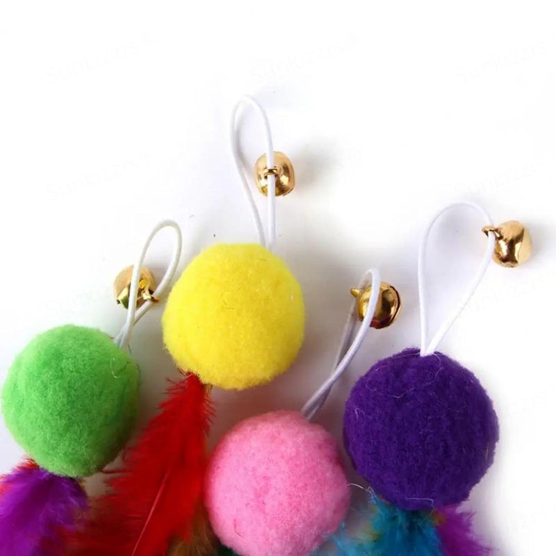 Sunkizzrs ® Cat Toys - Interactive Toy Set with Retractable Teaser Wands and Feather Toys - Activity Toys to Exercise Cats and Kittens (1 Retractable Stick + 2 Feather Balls) - Image 5